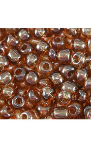 Glass seed beads 6/0 (4mm) Transparent brown